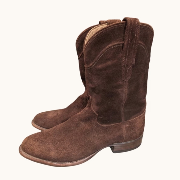 EUC Tecovas Brown Suede Men's Cowboy Boots - Picture 3 of 6